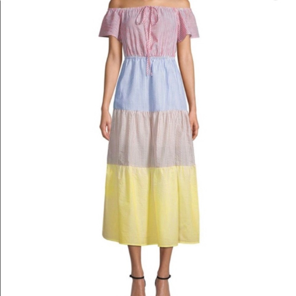 English Factory  Sz L multicolor seersucker dress